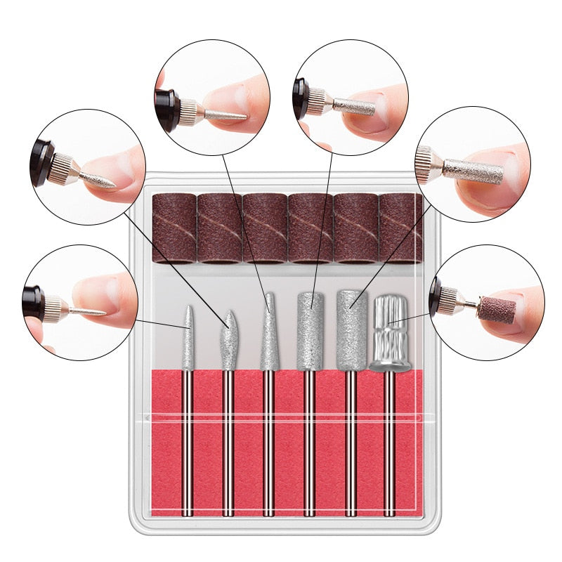 20000 tr/min USB électrique manucure pédicure perceuse avec limes à ongles 6 pièces ponceuse - X10 Maroc - Livraison gratuite -