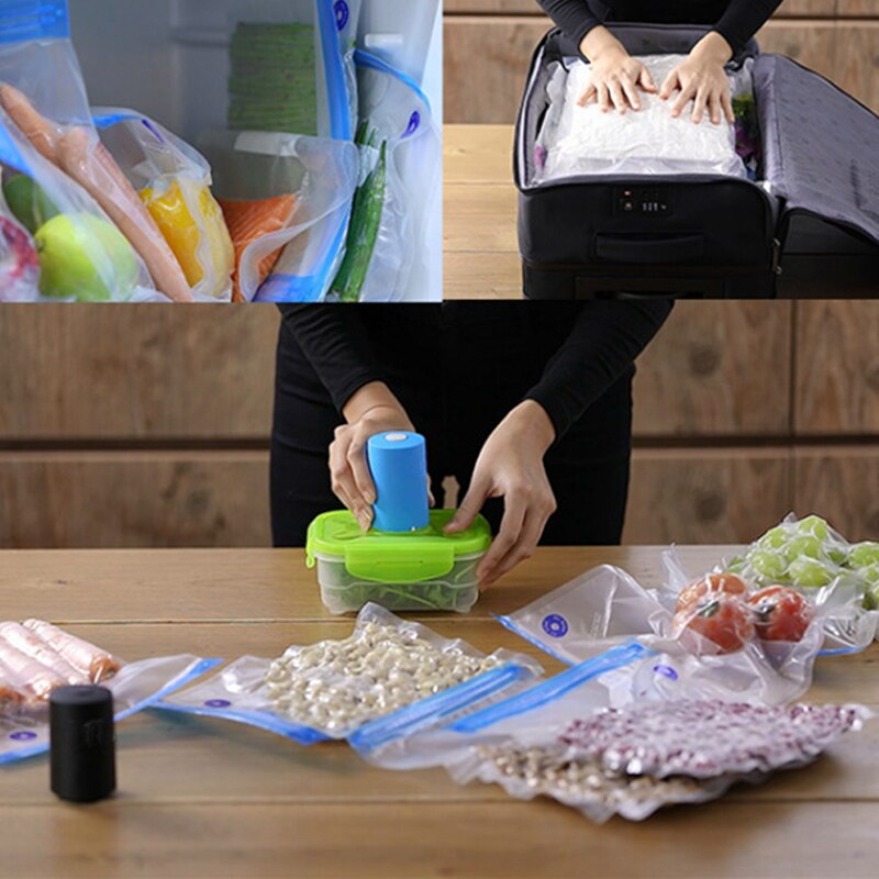 Toujours frais Appareil sous vide pour garder vos aliments toujours frais avec 6 sacs réutilisables - X10 Maroc - Livraison gratuite -