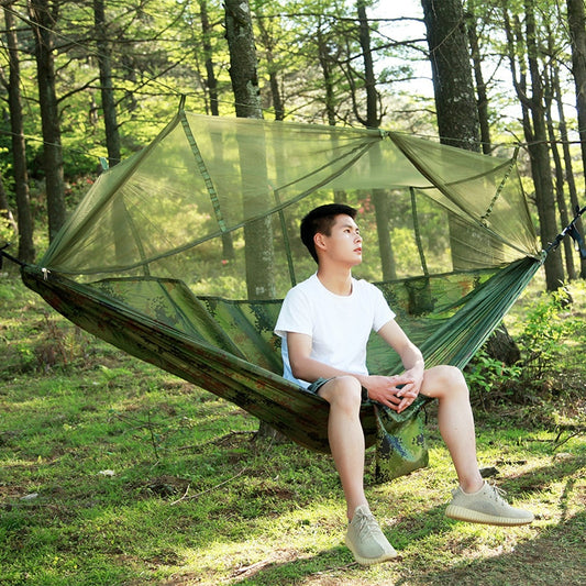 Hamac double en nylon avec moustiquaire - X10 Maroc - Livraison gratuite -
