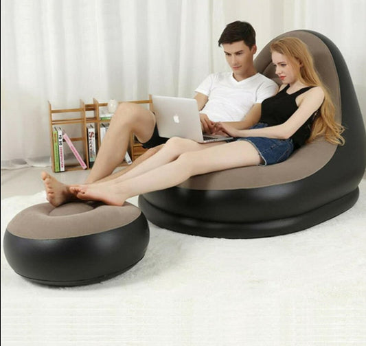 Canapé gonflable et repose-pieds - pliable - X10 Maroc - Livraison gratuite -