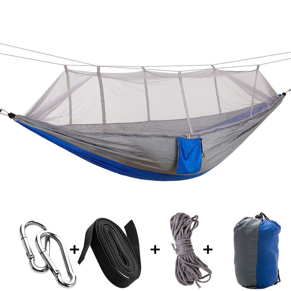 Hamac double en nylon avec moustiquaire - X10 Maroc - Livraison gratuite -