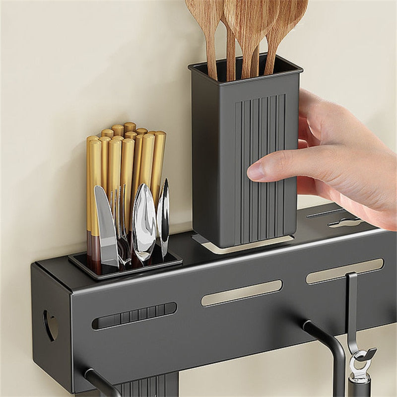 Étagère murale en aluminium avec crochets multifonctions - X10 Maroc - Livraison gratuite -