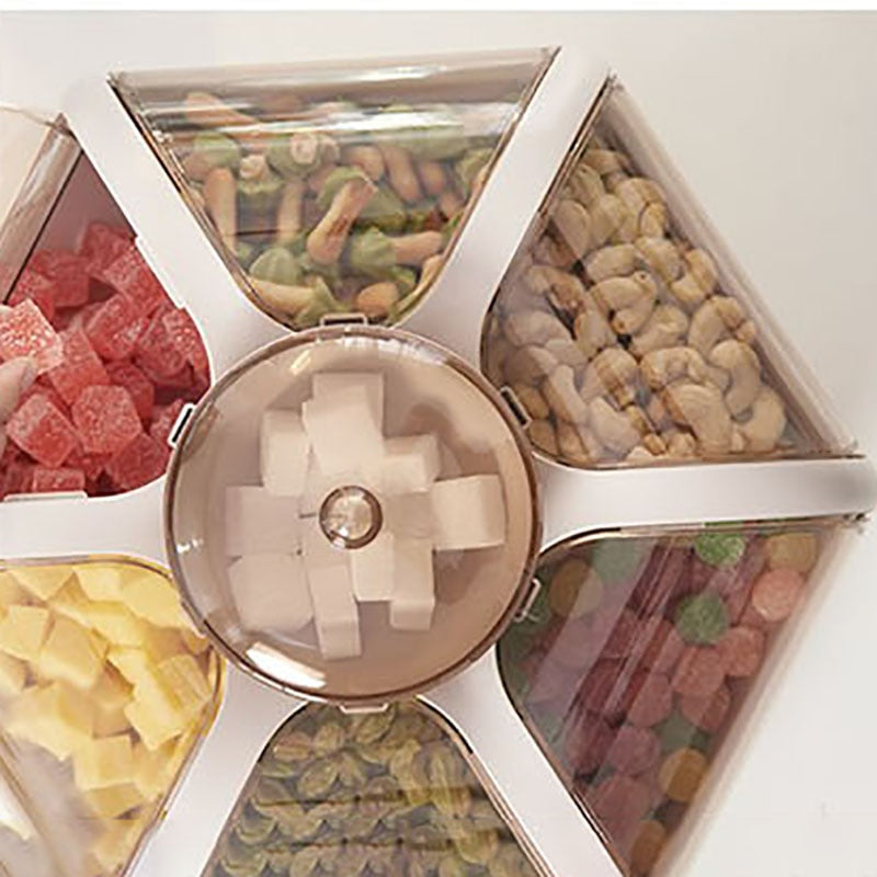 Boîte de rangement rotative pour fruits secs, chocolat, bonbons aux fleurs - X10 Maroc - Livraison gratuite -