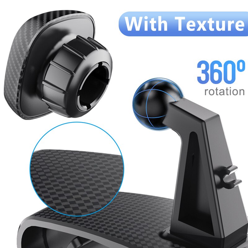 grid black -Support GPS de tableau de bord universel 360 degrés,pour iPhone 7 11 XR,Samsung,Xiaomi - X10 Maroc - Livraison gratuite -