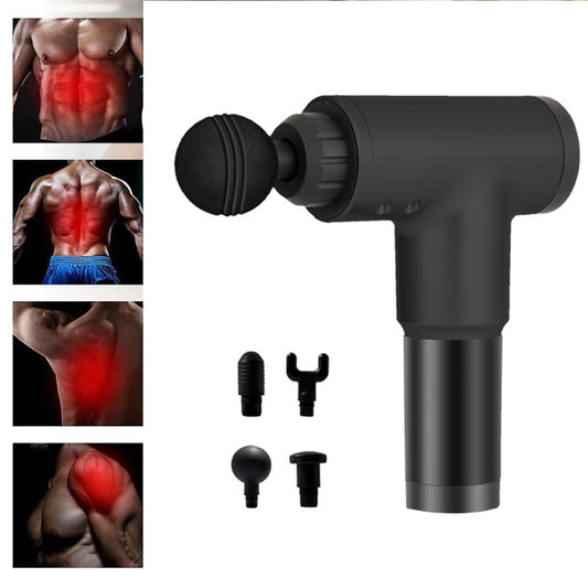 Masseur pistolet de massage de muscle électrique rechargeable portable sans fil avec 4 têtes remplaçables 6 vitesses NOIR - X10 Maroc - Livraison gratuite -