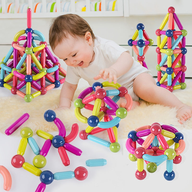 JEU DE BLOCS DE CONSTRUCTION MAGNÉTIQUES KIT DE 64 PCS - X10 Maroc - Livraison gratuite -