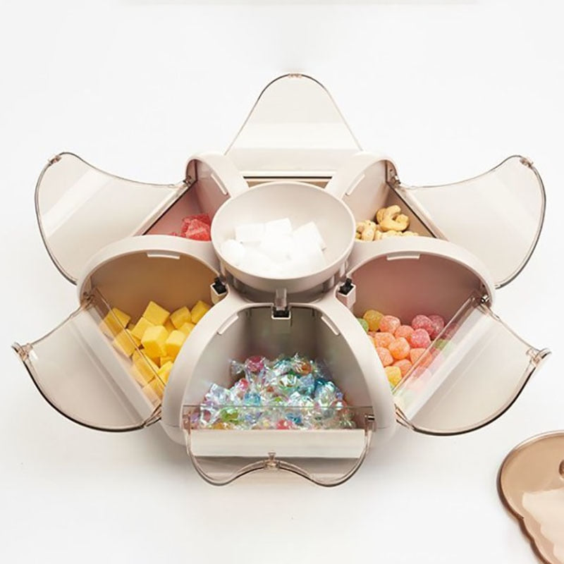 Boîte de rangement rotative pour fruits secs, chocolat, bonbons aux fleurs - X10 Maroc - Livraison gratuite -