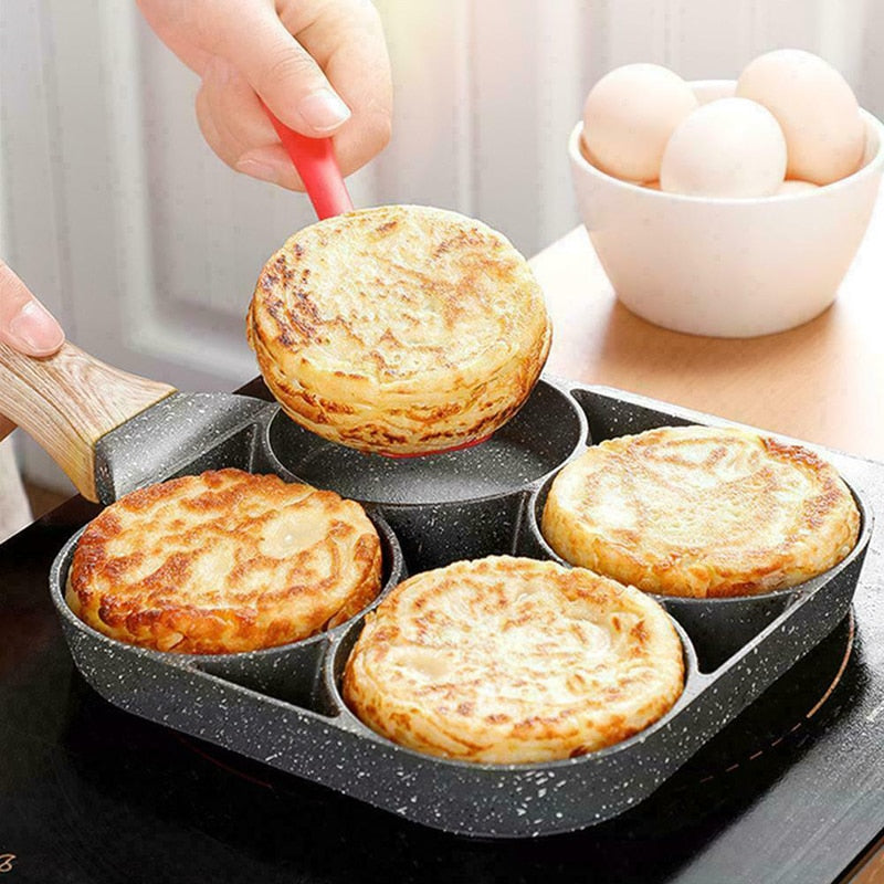 Poêle Granit antiadhésif 4 Compartiments,Crêpe,Omelette,Pancake - X10 Maroc - Livraison gratuite -