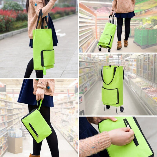 Sac à provisions pliable avec roulettes pour courses et courses réutilisables - X10 Maroc - Livraison gratuite -