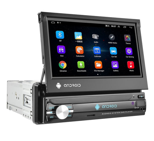 1 Din Android 10 Car Radio Autoradio 7" Retractable Touch Screen GPS Wifi BT FM RDS AUX Stereo Auto Radio - X10 Maroc - Livraison gratuite -