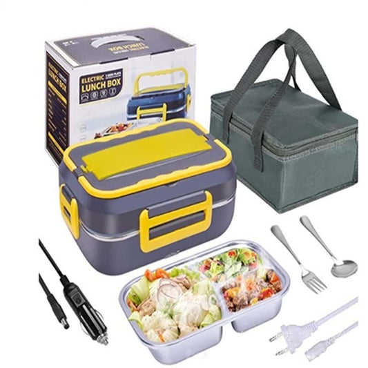 Electric Lunch Box Food Heater Stainless Steel Leakproof n Food Warmer - X10 Maroc - Livraison gratuite -