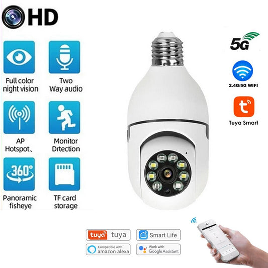 Caméra de sécurité PTZ sans Fil 1080p avec connecteur de bulbe E27 - X10 Maroc - Livraison gratuite -