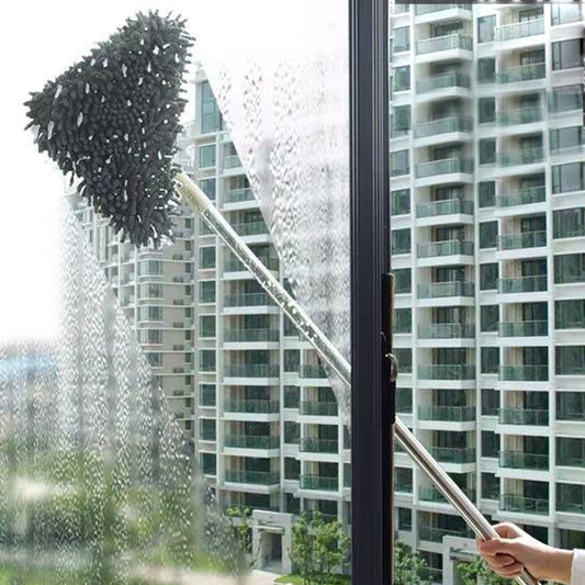 Balai de nettoyage triangulaire rétractable pour plafond - Rotation à 360 degrés - Convient pour salle de bain, verre, mur et sol - X10 Maroc - Livraison gratuite -