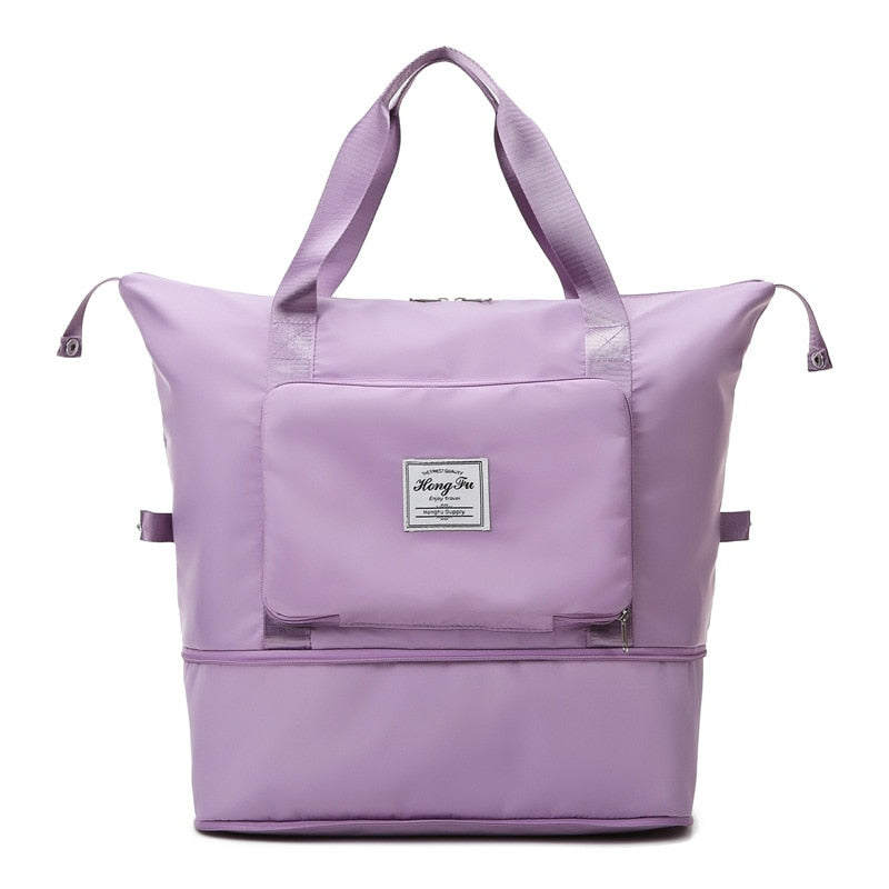 Sac De Voyage Imperméable Et Pliable De Grande Capacité (Haute Qualitée) - X10 Maroc - Livraison gratuite - Violet clair