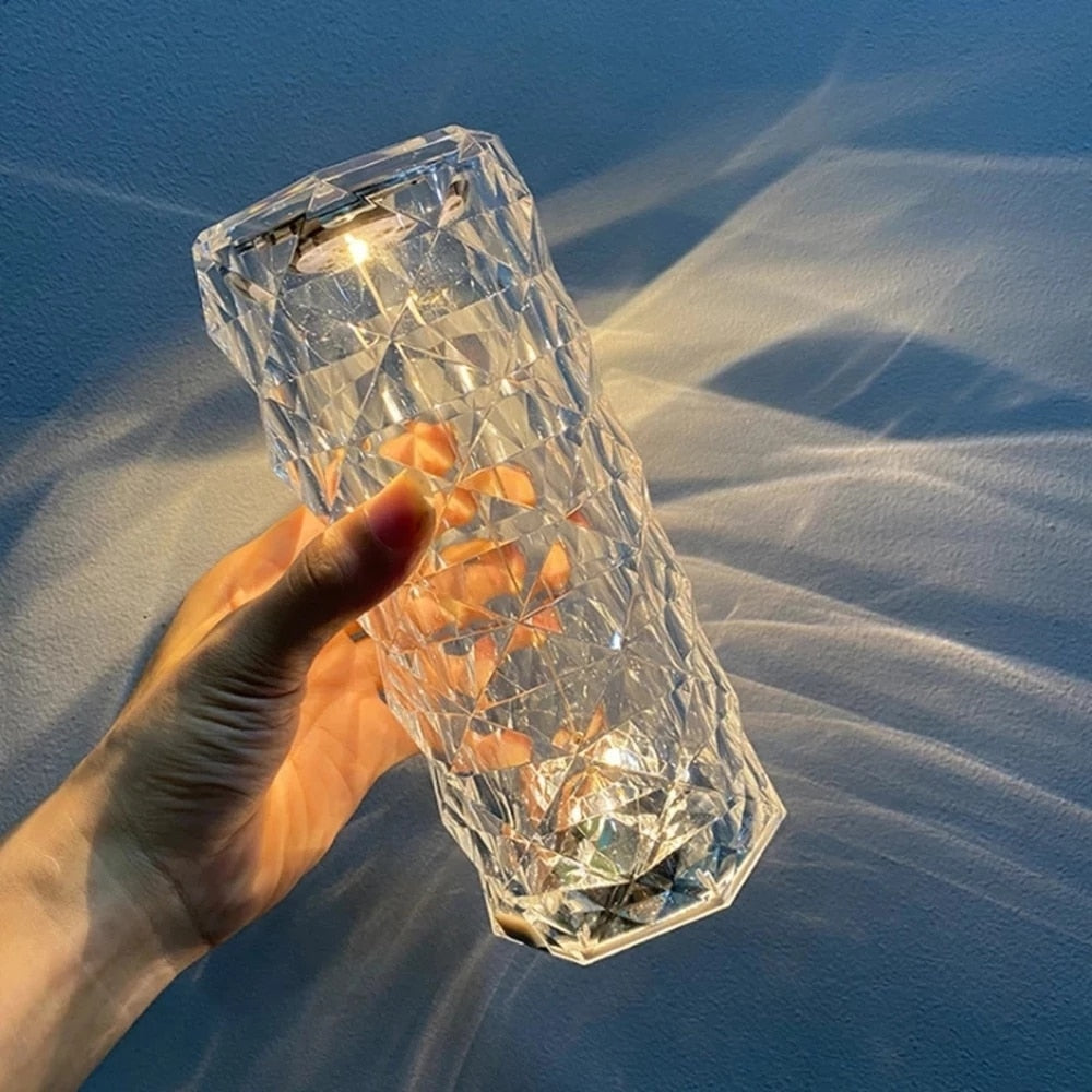 Lampe d'ambiance tactile portable sans fil à effet cristal LED multicolore - X10 Maroc - Livraison gratuite -