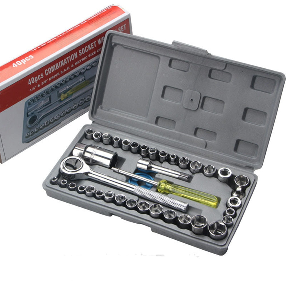 Coffret Clés Douilles - 40 Pièces - Auto Car Repair - X10 Maroc - Livraison gratuite -