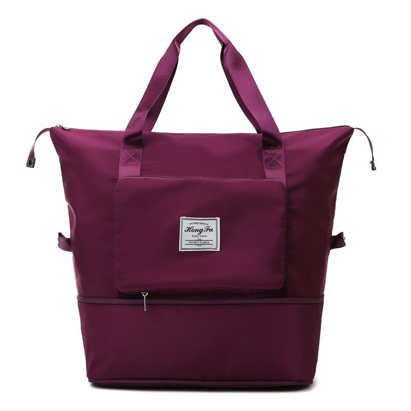 Sac De Voyage Imperméable Et Pliable De Grande Capacité (Haute Qualitée) - X10 Maroc - Livraison gratuite - Rouge-violet
