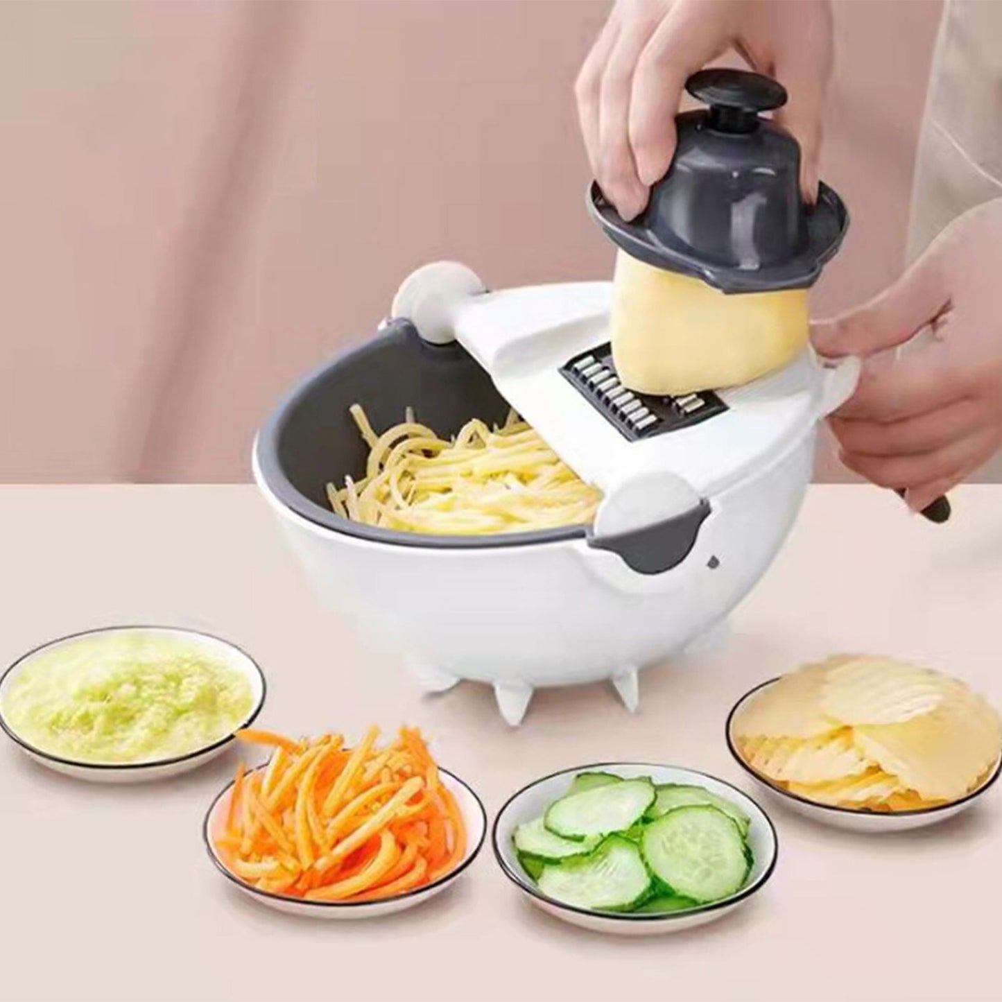 Coupe-légumes multifonction 9 en 1 avec panier de vidange - X10 Maroc - Livraison gratuite -