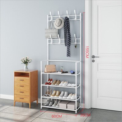 2 in 1 Portant Penderie - Rangement Vêtements et chaussures - X10 Maroc - Livraison gratuite - Blanc / 4