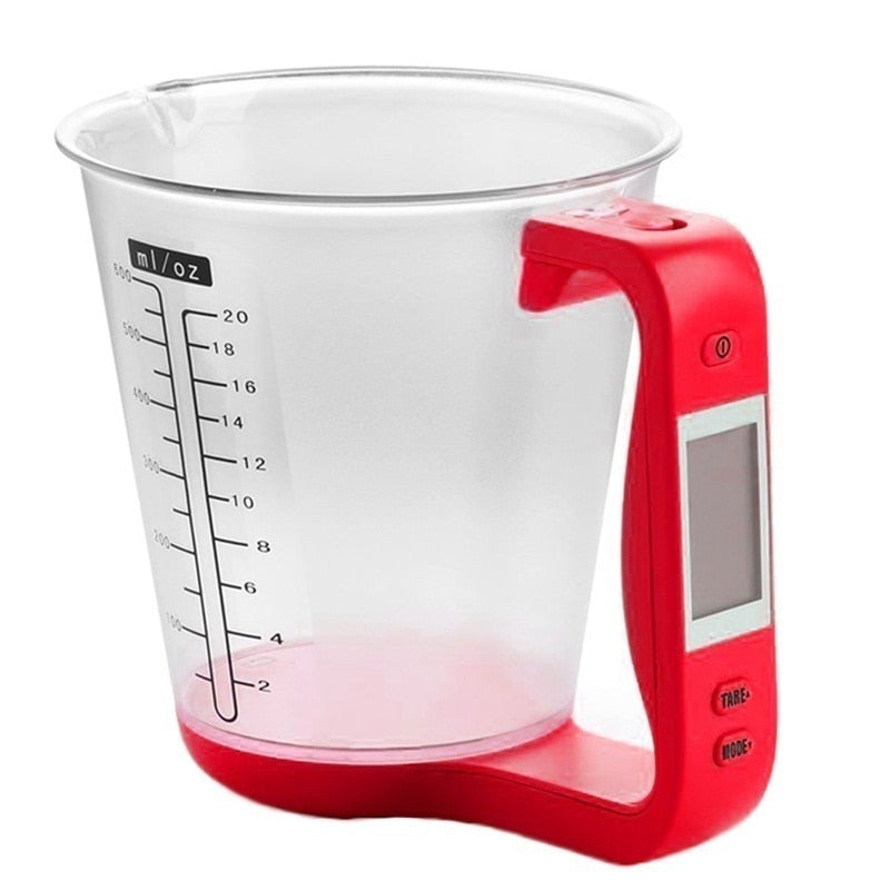 Balance numérique 3 en 1 avec gobelet doseur et thermomètre - X10 Maroc - Livraison gratuite - Rouge