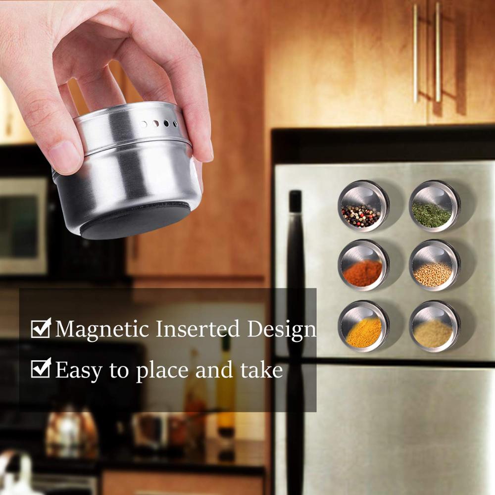 ENSEMBLE DE RANGE-ÉPICES MAGNÉTIQUES 6PCS - X10 Maroc - Livraison gratuite -