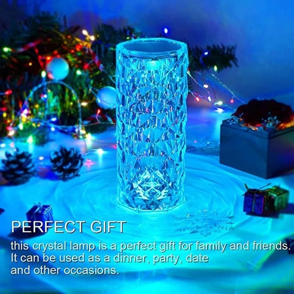 Lampe d'ambiance tactile portable sans fil à effet cristal LED multicolore - X10 Maroc - Livraison gratuite -