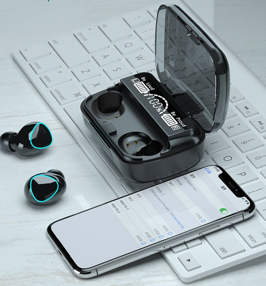 Écouteurs Bluetooth sans fil BE02 avec écran LED et boîtier de batterie (Noir-600) - X10 Maroc - Livraison gratuite -