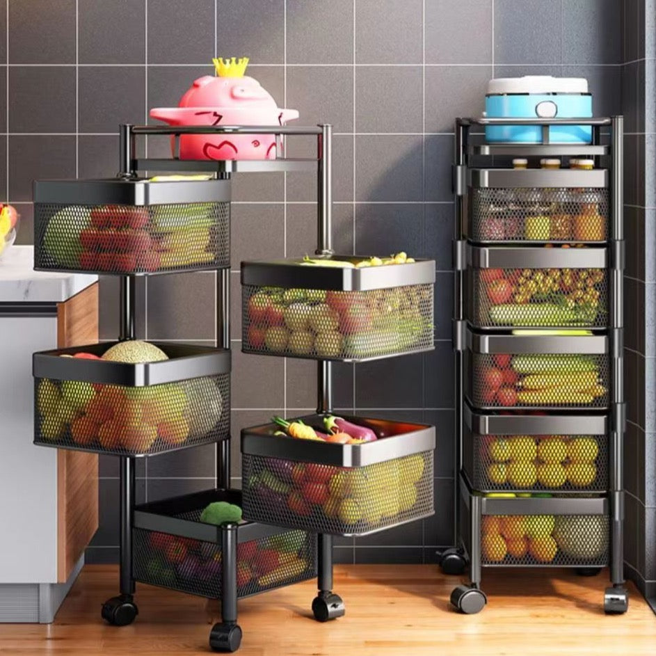 Panier à légumes rotatif pour ranger les fruits et les articles ménagers - X10 Maroc - Livraison gratuite -