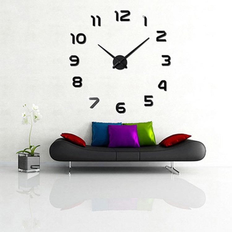 Grande horloge murale 3D - X10 Maroc - Livraison gratuite - black