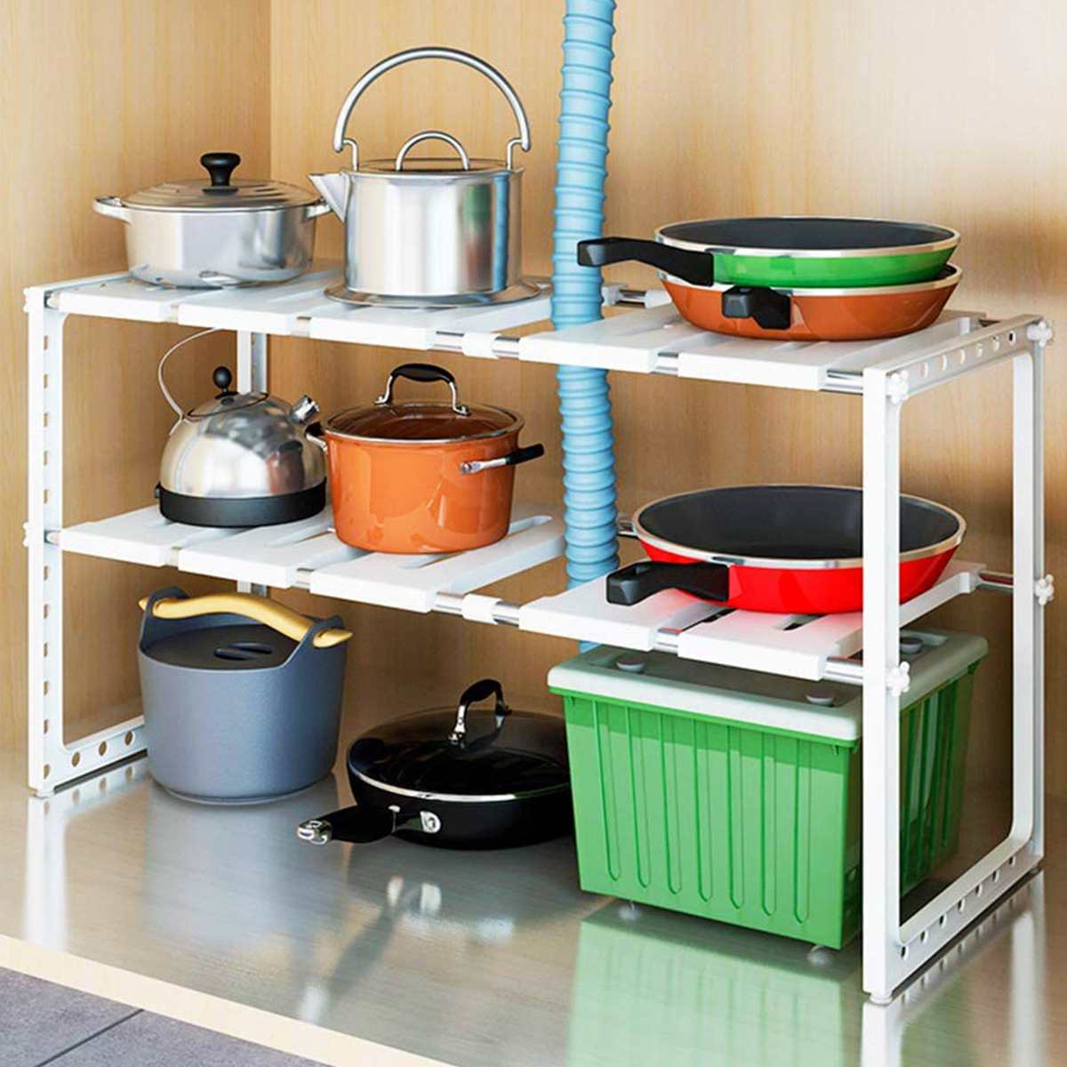 Étagère de cuisine télescopique réglable multifonctionnelle pour le rangement sous l'évier - X10 Maroc - Livraison gratuite -