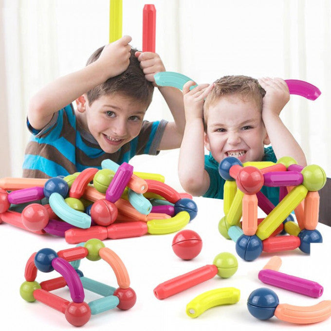 JEU DE BLOCS DE CONSTRUCTION MAGNÉTIQUES KIT DE 64 PCS - X10 Maroc - Livraison gratuite -