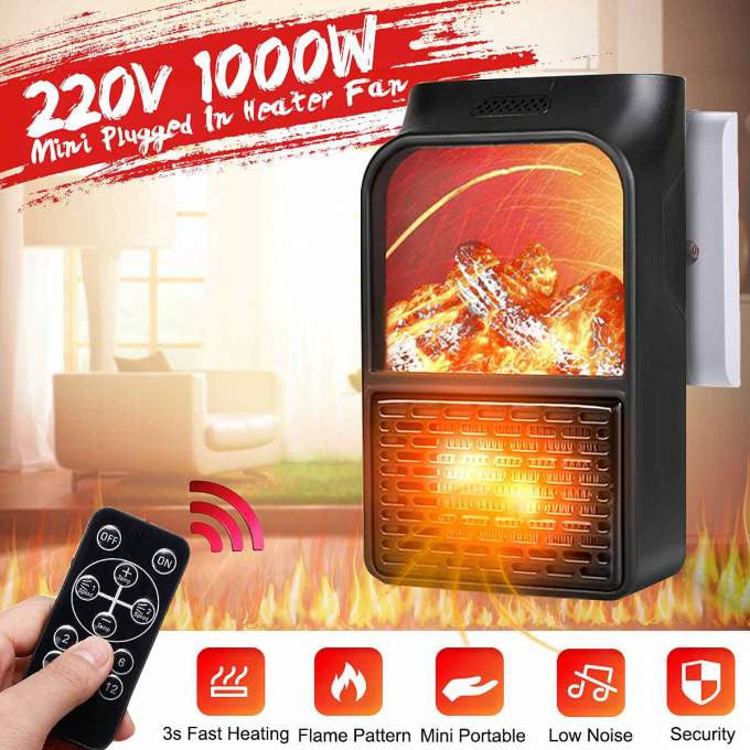 Mini radiateur électrique portable avec télécommande - X10 Maroc - Livraison gratuite -