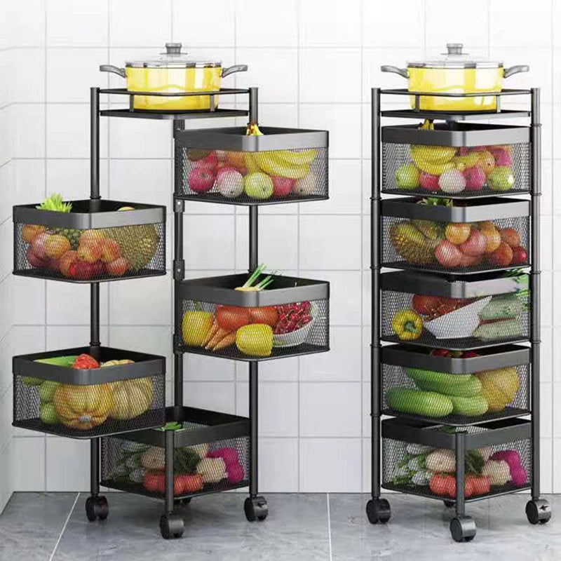 Panier à légumes rotatif pour ranger les fruits et les articles ménagers - X10 Maroc - Livraison gratuite -