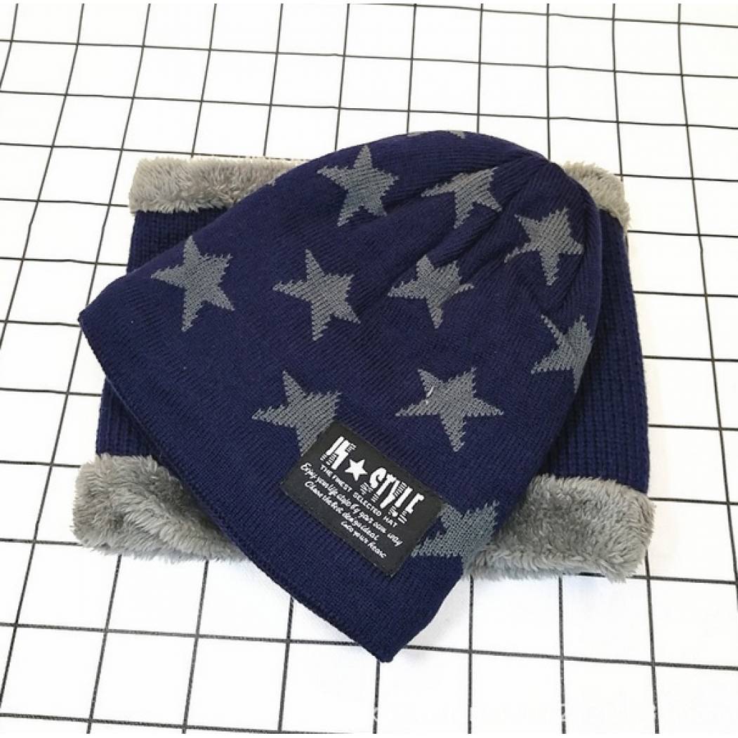 Bonnet et écharpe en coton doux et laine - X10 Maroc - Livraison gratuite - Bleu
